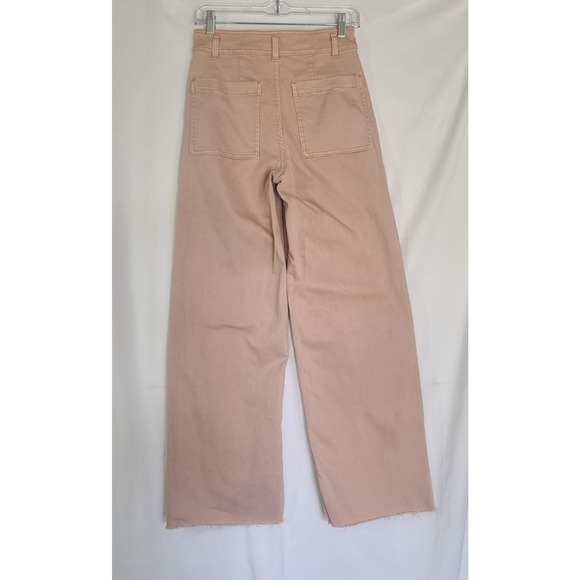 Oat New York High Rise Vintage Rose Wide Leg Raw Hem Jeans US 2/26 - Picture 6 of 7